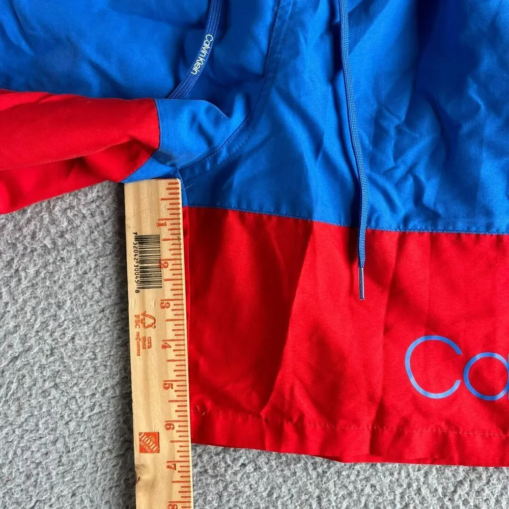 NEW Calvin Klein Swim Trunks Mens Medium Red Blue Board Shorts Beach Preppy Surf